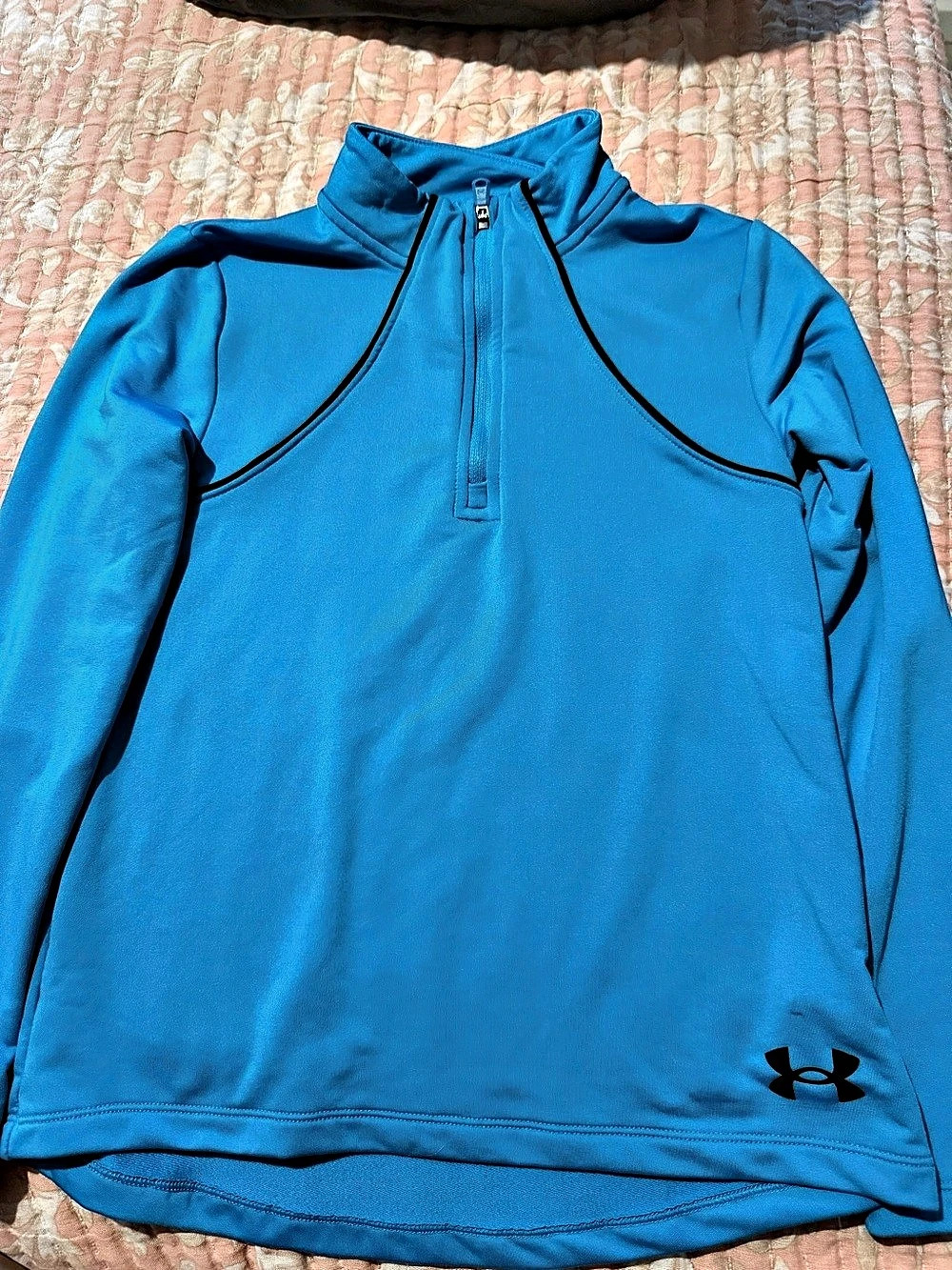 Under Armour Girls ' Blue Half-Zip Pullover Size 6X Like New